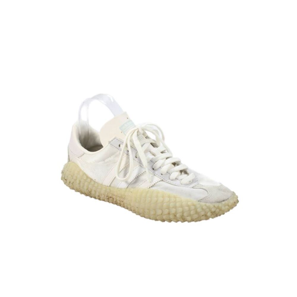 Adidas Mens Lace Up Leather Knit Trim Low Top Sneakers White Size 7.5